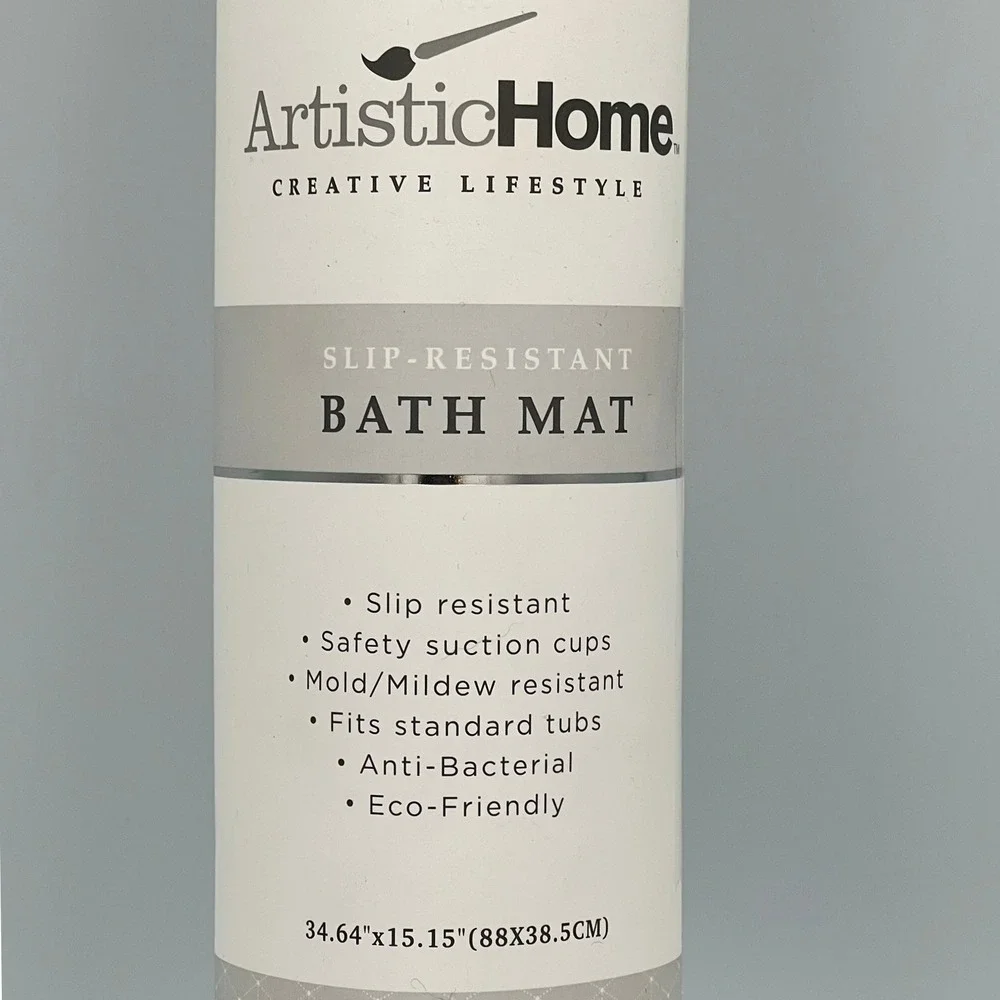 Artistic Home Bath Mat Unisex OS Teal Brand New Slip Resistant Suction Cups